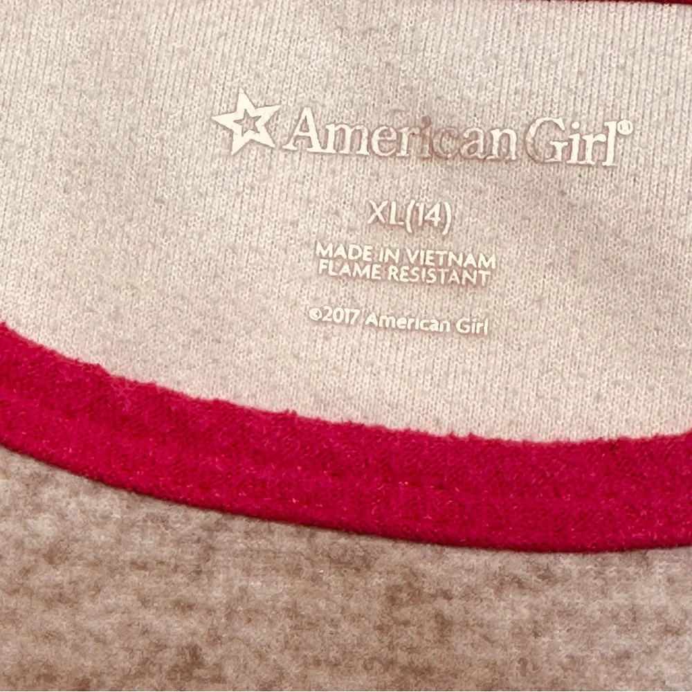 American Girl Nightgown gray‎ size CL (14) long sleeve warm winter pajamas